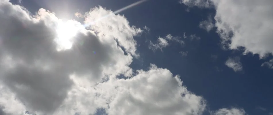 Sky with sun and clouds in Miramar, FL.