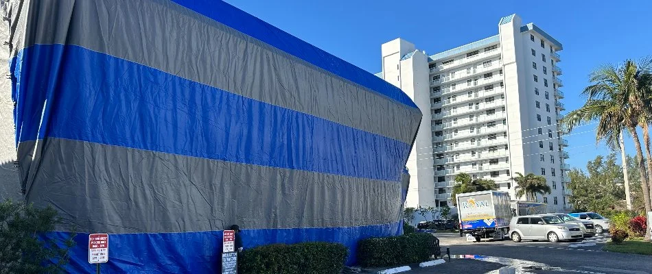 A business in Dania Beach, FL, receiving a fumigation service.