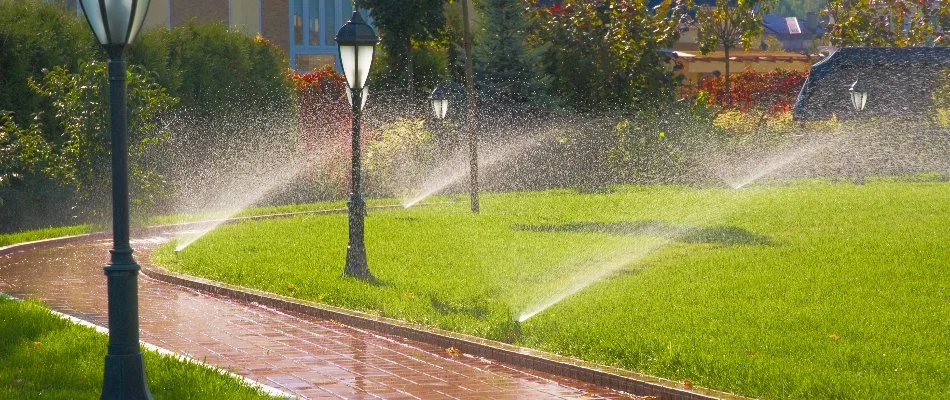 Irrigation system running on a property in Miramar, FL.